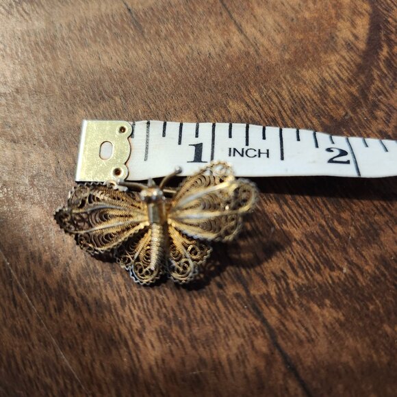 antique silver butterfly brooch - Picture 2 of 4
